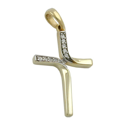 Pendant Cross Two Tone 9k Redgold