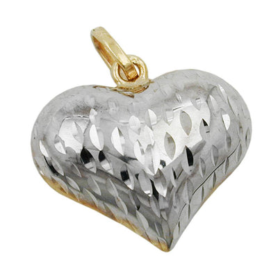 Pendant Heart Two Tone 9k Gold