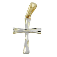 Pendant Cross Two Tone 9k Gold