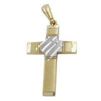 Pendant Cross Two Tone 9k Gold