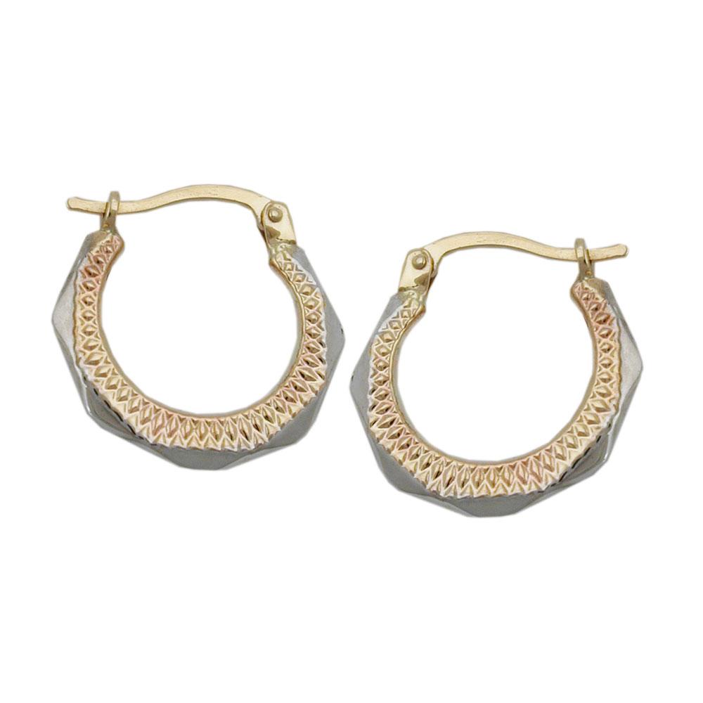 Hoop Earrings Bicolor 9k Gold