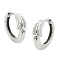 Hoop Earrings Zirconias 9k White Gold