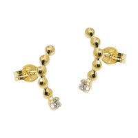 Earring Stud Zirconia White 8k Gold