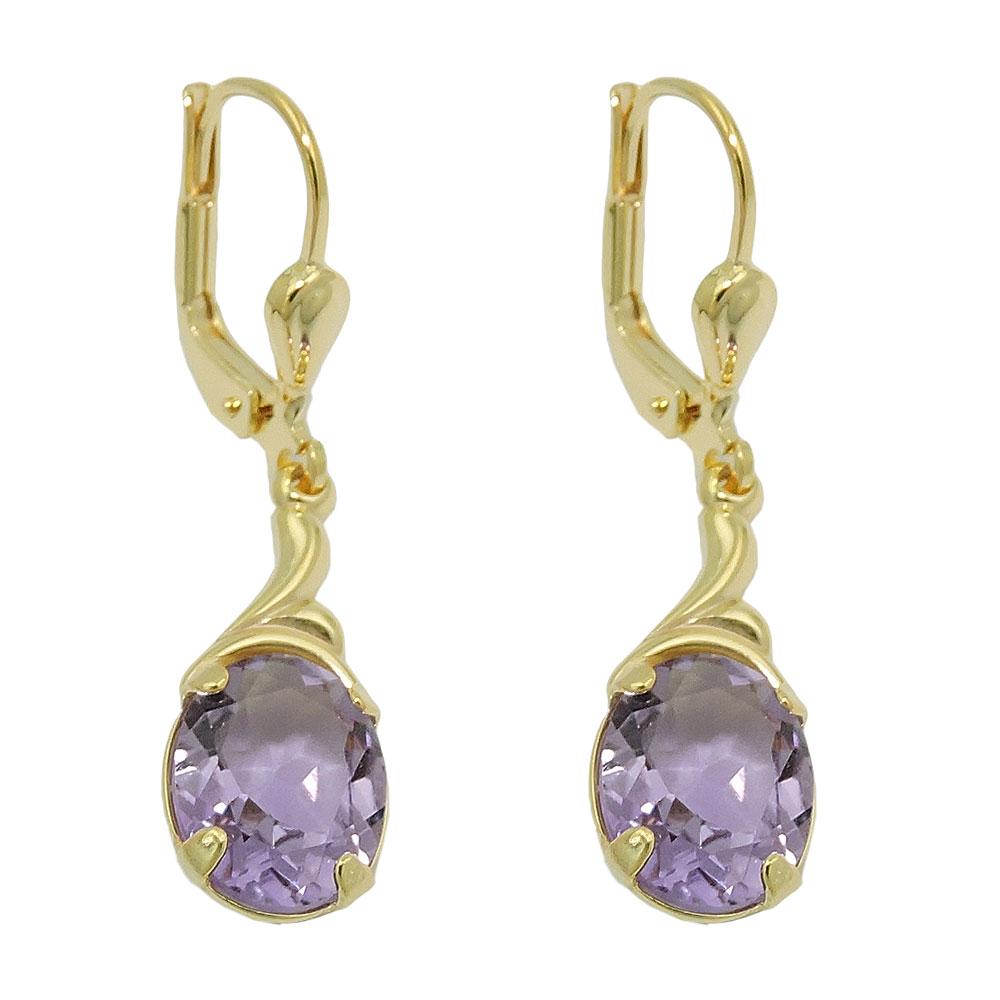 Earrings Real Amethyst 8k Gold