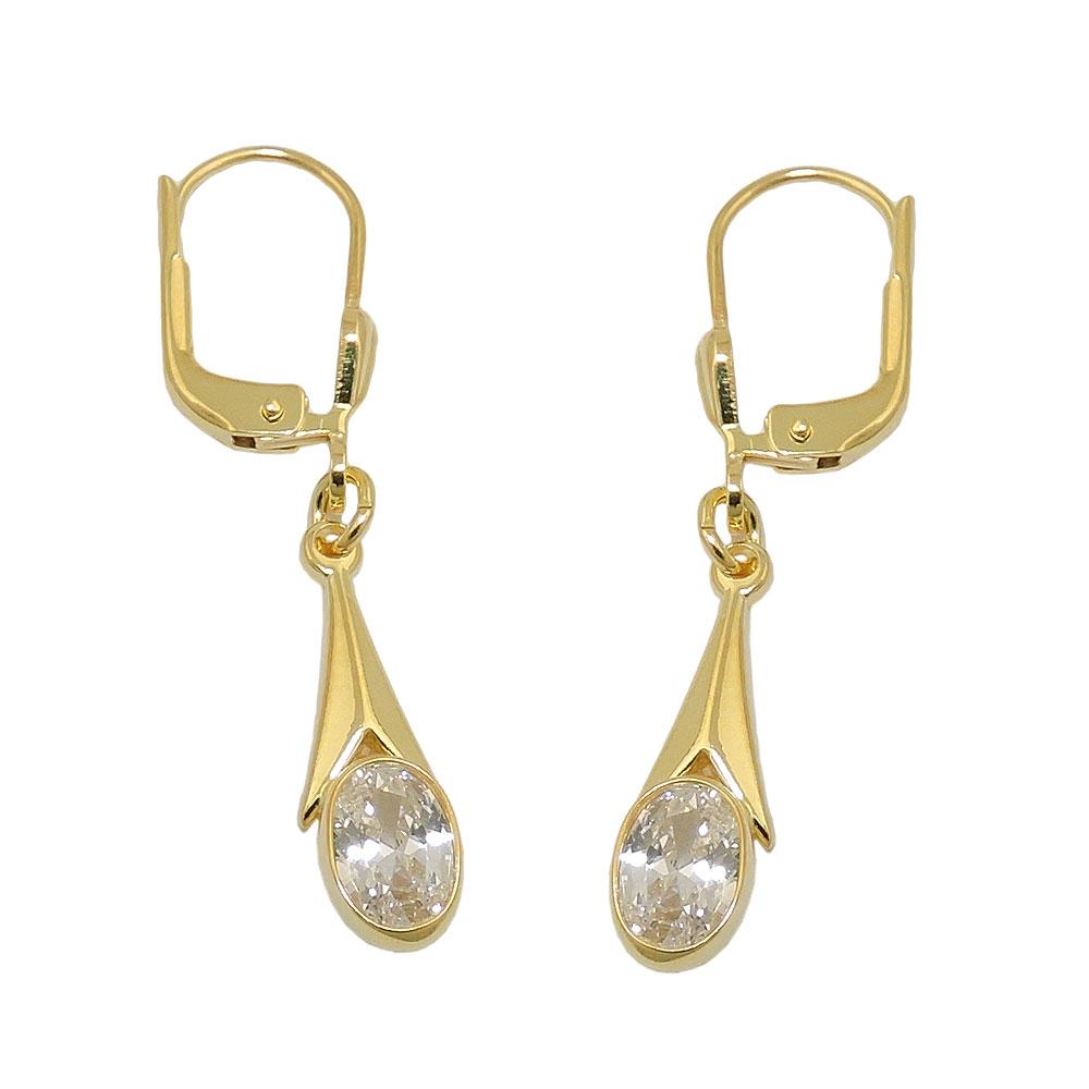 Earring Zirconia White 8k Gold