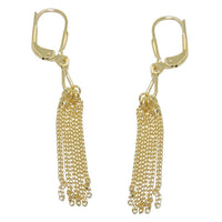 Earrings Leverback 5 Chains 8k Gold