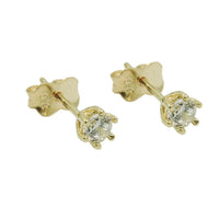 Stud Earrings 4mm Zirconia 9k Gold