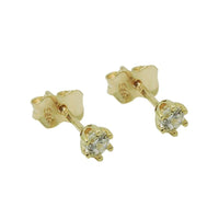 Stud Earrings 3mm Zirconia 9k Gold