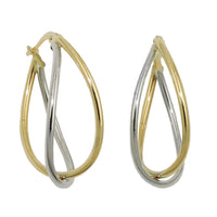 Hoop Earrings Bicolor 9k Gold