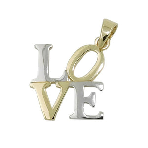 Pendant Love Two Tone 9k Gold