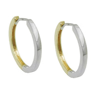 Hoop Earrings Bicolor 9k Gold