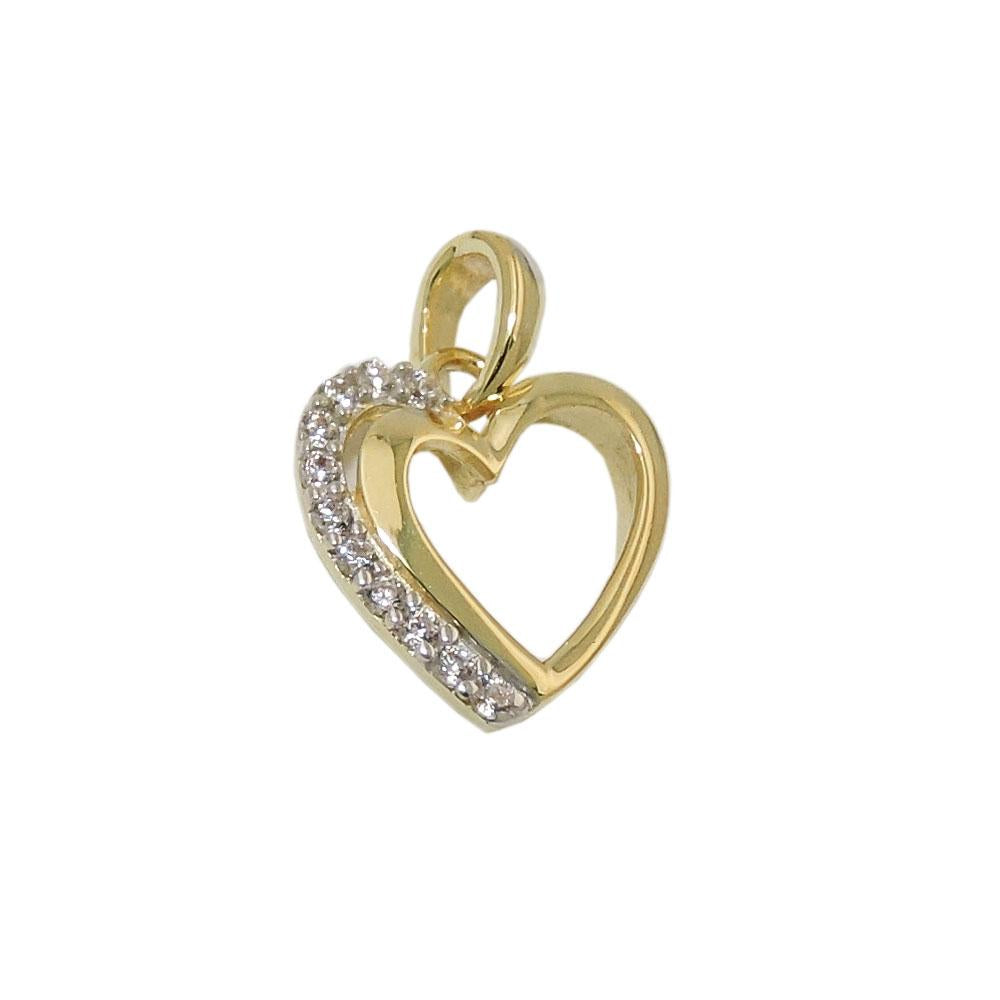 Pendant Heart With Zirconias 9k Gold