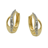 Hoop Two Tone Coloured Zirconia 9k Gold