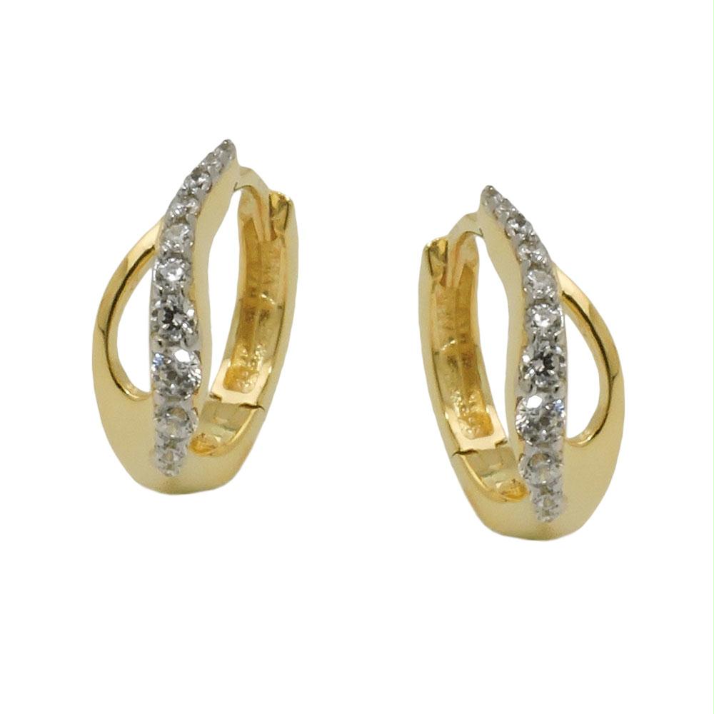 Hoop Two Tone Coloured Zirconia 9k Gold