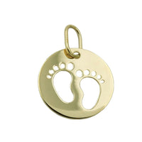 Baby's Christening  Baby Feet Charm Pendant, 9k Gold