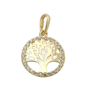 Pendant Tree Of Life Polished 9k Gold