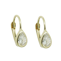 Leverback Earrings Drop White 9k Gold