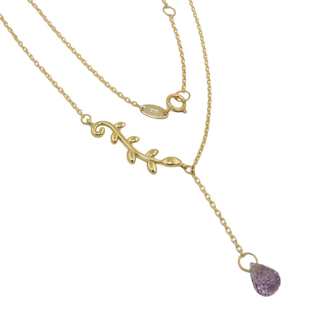 Necklace 45cm Amethyst 9k Gold