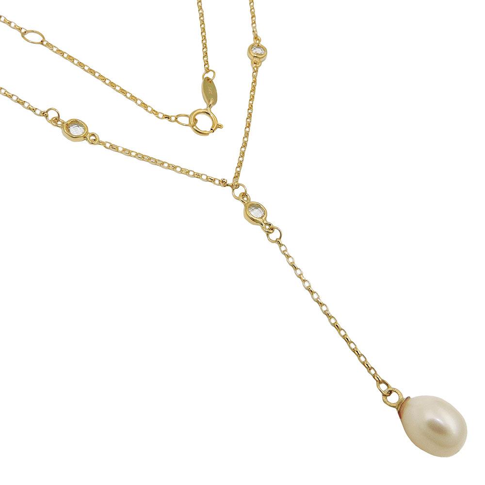 Necklace Chain 45cm Pearl 9k Gold