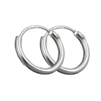 Hoop Earrings Plain & Thin Silver 925