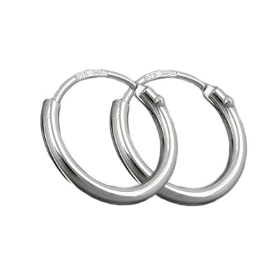 Hoop Earrings Plain & Thin Silver 925