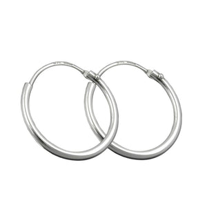 Hoop Earrings Plain & Thin Silver 925