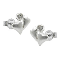 Earstuds 2 Hearts Cz Silver 925