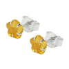 Stud Earrings Zirconia Citrin Silver 925