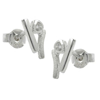 Stud Earrings Zirconia Crystals Silver 925