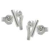 Stud Earrings Zirconia Crystals Silver 925