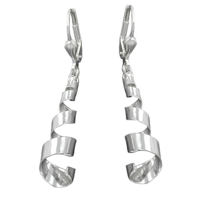 Leverback Earrings Spiral Band Hanger Silver 925