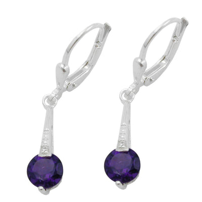 Leverback Earrings Amethyst Silver 925