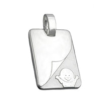 Baby's Christening with Little Baby Engravable Charm Pendant, Silver 925