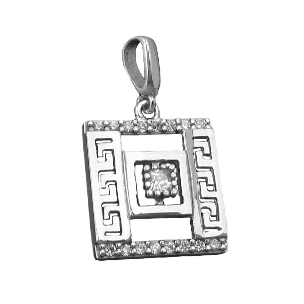 Pendant Roman Pattern Zirconia Silver 925