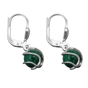 Earrings Leverback Malachite Silver 925