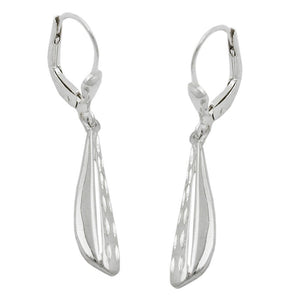 Leverback Earrings Diamond Cut Silver 925