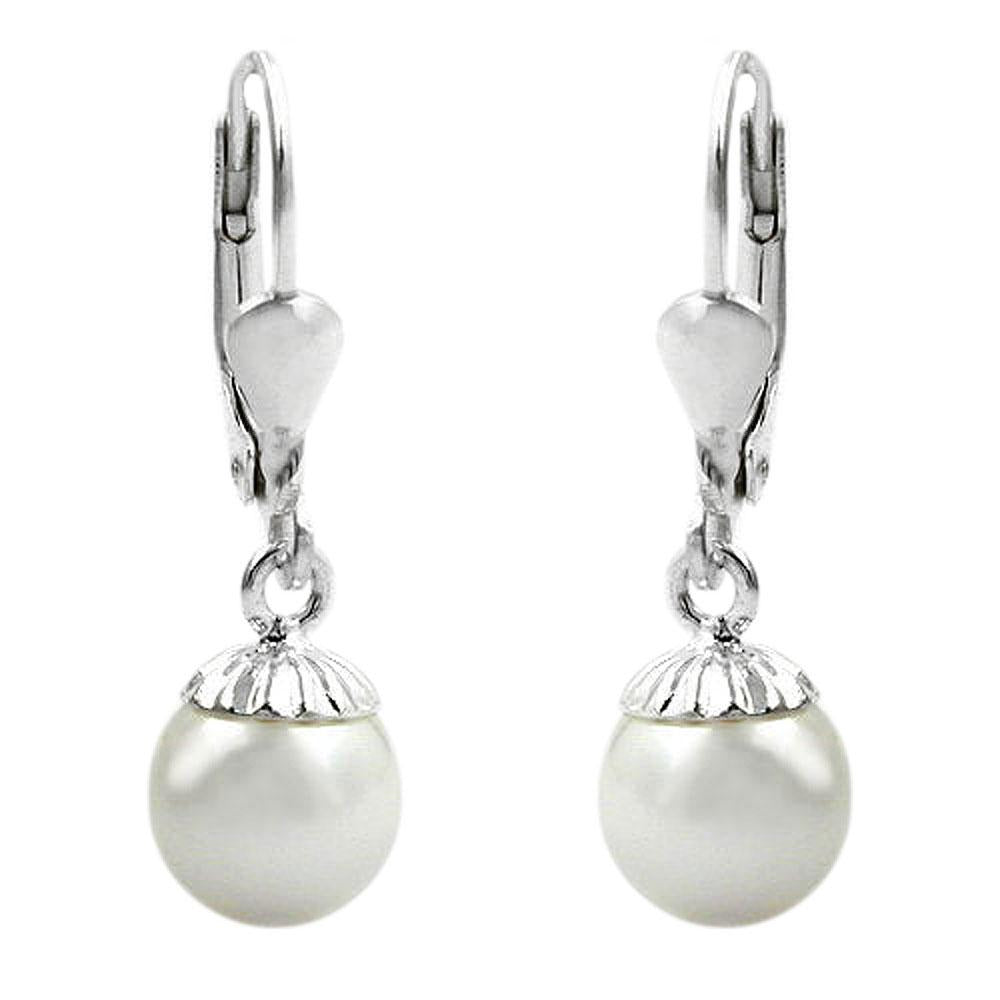 Leverback Earrings Bead Silver 925