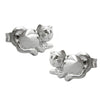 Stud Earrings Cat Rhodium Plated Silver 925