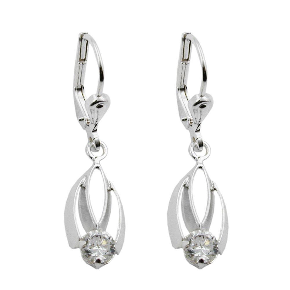 Leverback Earrings Zirconia Silver 925