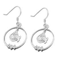 Fish Earrings Zirconia Silver 925