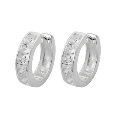 Hoop Earrings 12x3mm Silver 925