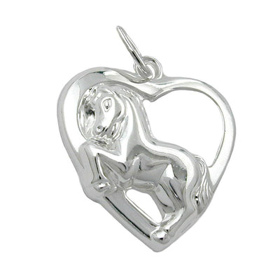 Pendant Heart With Horse Silver 925