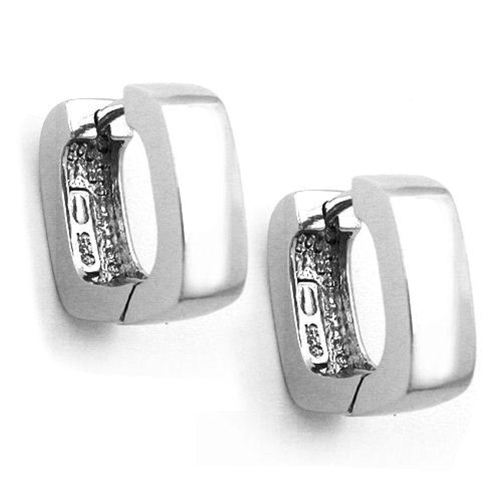 Hoop Earrings Square Silver 925