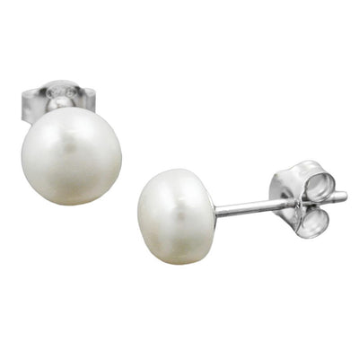 Stud Earrings Freshwater Culture Pearl Silver 925