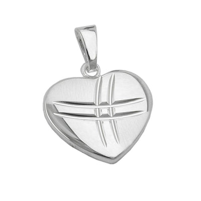 Pendant Heart Shiny - Matt Silver 925