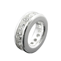 Baptism Ring Cz Charm Pendant  Silver 925