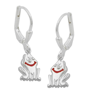 Leverback Earrings Frog Silver 925