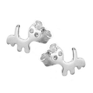 Stud Earrings Cat Silver 925