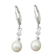 Leveraback Earrings Pearl Silver 925