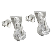 Earrings Round Zirconia Silver 925
